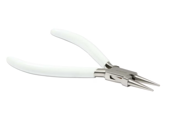 ROUNDNOSE PLIERS W/SPRING WHITE PVC 130MM