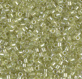 DELICA 10/0 SPARKLING PERIDOT LINED CRYSTAL