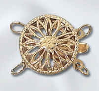 Gold Filled Round Filigree Clasp w/2 Rings