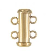 Gold Filled Slide Tube Clasp - 2 Rings - 15MM