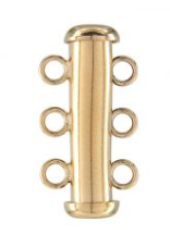 Gold Filled Slide Tube Clasp - 3 Rings - 20MM