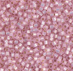 DELICA 10/0 SILVER LINED LIGHT PINK ALABASTR DYED