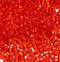 DELICA 10/0 TRANSPARENT RED ORANGE