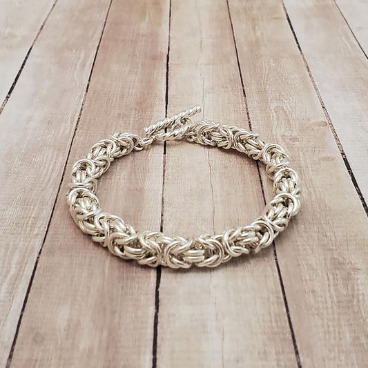 Kit - Byzantine Chainmaille Bracelet- Sterling Silver